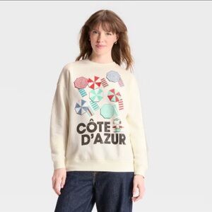 Peanuts Snoopy Cote d'Azur Graphic‎ Sweatshirt Women’s Sz XXL NWT